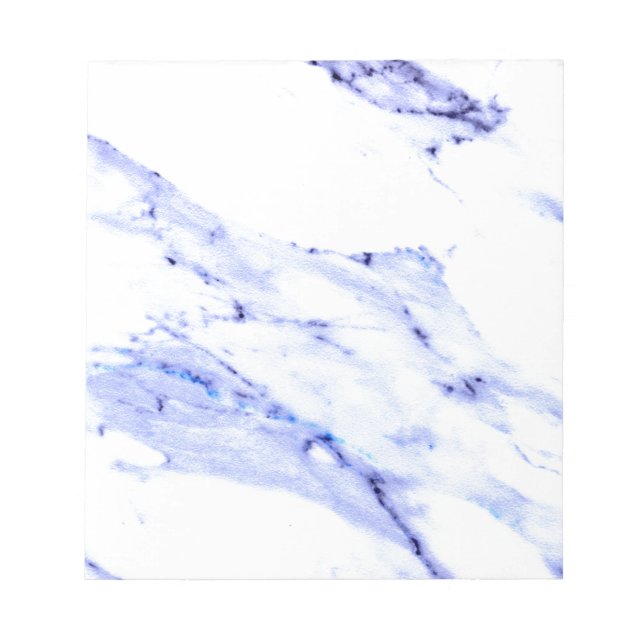 Elegant blue white marble granite pattern notepad (Front)