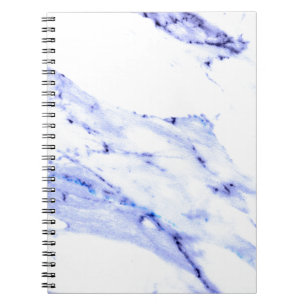 Elegant blue white marble granite pattern spiral notebook