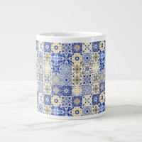 Elegant blue& white Portuguese Azulejo pattern