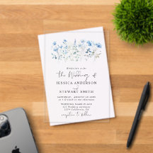 Elegant Blue Wildflowers Floral Wedding