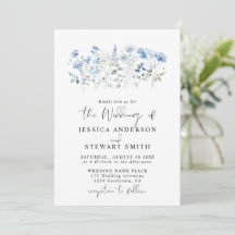 Elegant Blue Wildflowers Floral Wedding