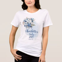 Elegant Blue Winter Floral Boy Baby Shower