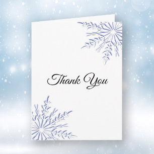 Elegant Blue Winter Snowflakes Sympathy Thank You
