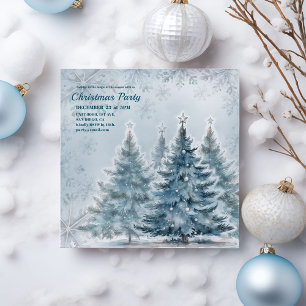 Elegant Blue Winter Wonderland Holiday Party Save The Date