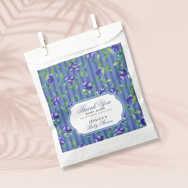 Elegant Blueberries Berry Sweet Baby Shower Favour Bags (Creator Uploaded)