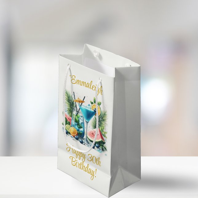 Elegant Blueberry Brunch 30th Birthday Celebration Small Gift Bag (Creator Uploaded)