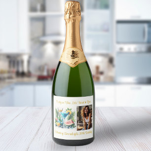 Elegant Blueberry Brunch 30th Birthday Celebration Sparkling Wine Label