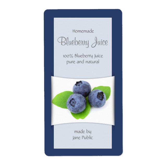 Elegant Blueberry Juice or Jam (Front)