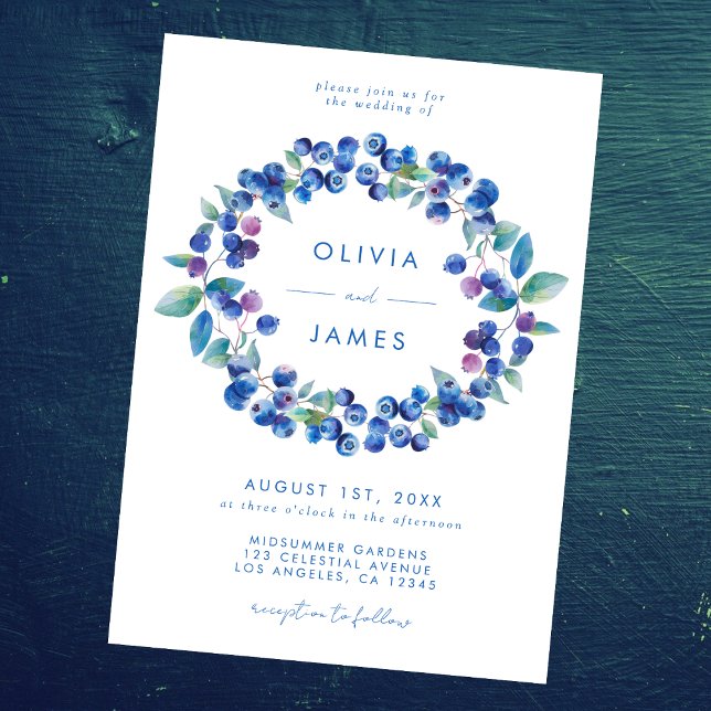 Elegant Blueberry Wedding Invitation (Creator Uploaded)