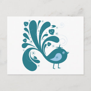 elegant bluebird postcard