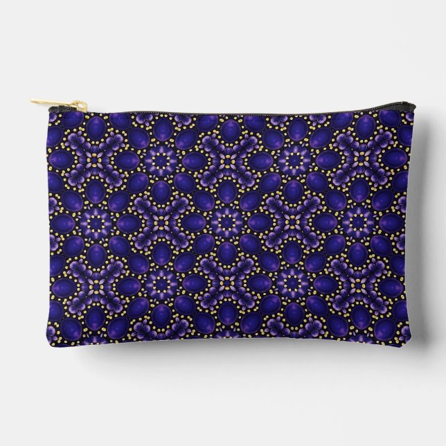 Elegant Bluish Purple Abstract Dot Art Pattern Accessory Pouch (Front)