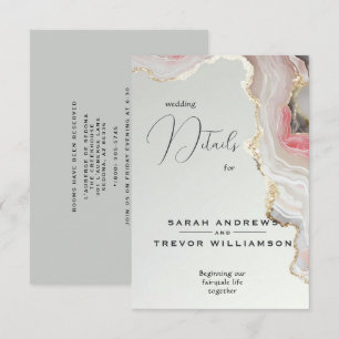 Elegant Blush Agate Fluid Ink  Enclosure Card