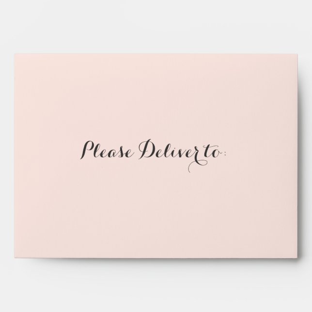 Elegant Blush and Grey Please Deliver to Wedding Envelope (Front)