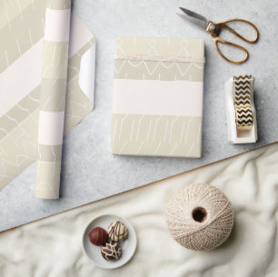 Elegant Blush Beige Nordic Geometric Pattern Wrapping Paper