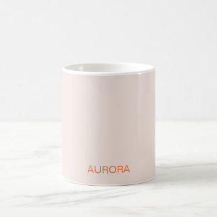 Elegant Blush Beige Personalised Name - Coffee Mug