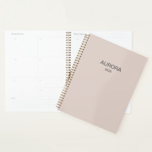 Elegant Blush Beige Personalised Name - Planner