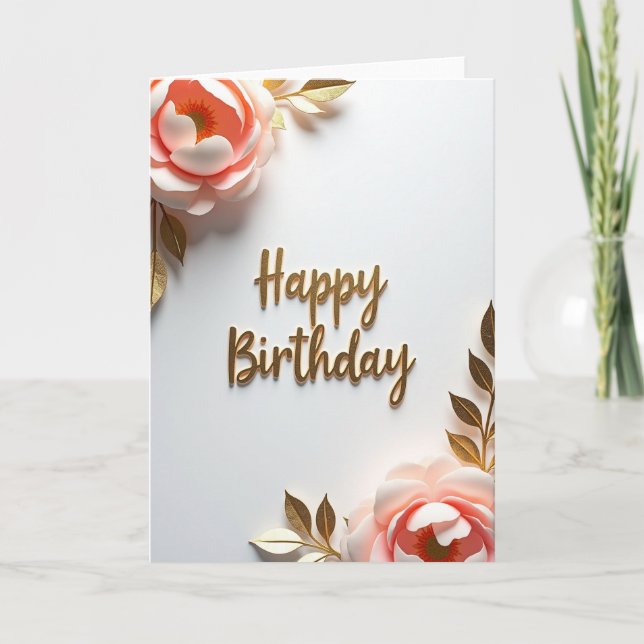 Elegant Blush Birthday Card (Front)