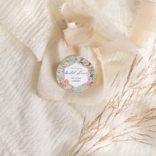 Elegant Blush Bohemian Floral Bridal Shower Classic Round Sticker