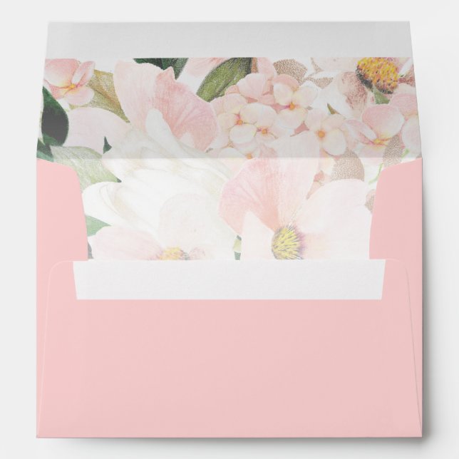 Elegant Blush Bridal Envelope with Return Address (Back (Bottom))