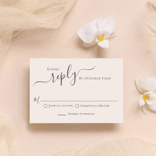 Elegant Blush Calligraphy Ampersand Guest RSVP