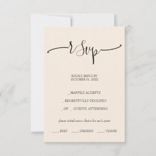 Elegant Blush Calligraphy Script RSVP Card