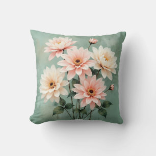 Elegant Blush Chrysanthemum Art Cushion