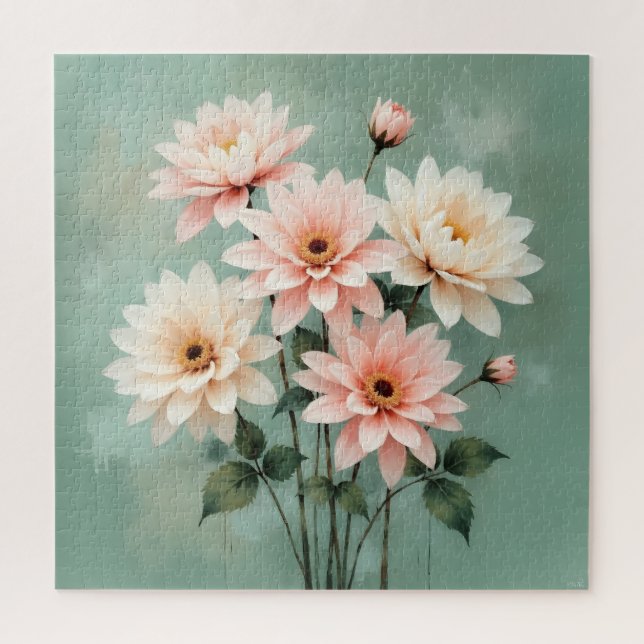 Elegant Blush Chrysanthemum Art Jigsaw Puzzle (Vertical)