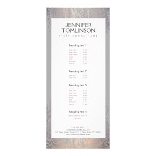 Elegant Blush Confetti Rain Pattern Grey Rack Card