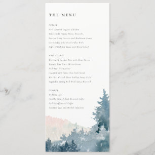 ELEGANT BLUSH DUSKY BLUE MOUNTAINS PINE WEDDING MENU