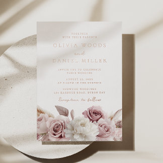 Elegant Blush Dusty Rose Wedding Rose Gold