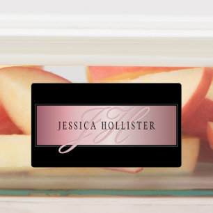 Elegant Blush Faux Rose Gold Name & Initials