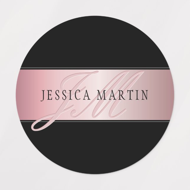 Elegant Blush Faux Rose Gold | Name & Initials (Design 1)
