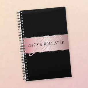 Elegant Blush Faux Rose Gold   Name & Initials Planner