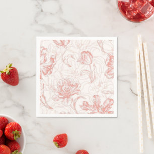 Elegant Blush Floral Arch Wedding Invitation Napkin