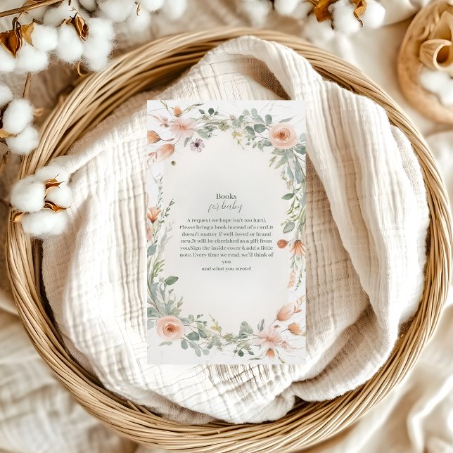 Elegant Blush Floral Baby in Bloom  Books for Baby Enclosure Card (Creator Uploaded)