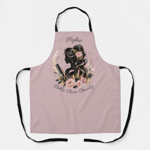 Elegant Blush Floral Beauty Artist Custom Apron