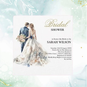 Elegant Blush Floral Bridal Shower Invitation