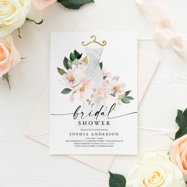 Elegant Blush Floral Bridal Shower Invitation Card (Creator Uploaded)