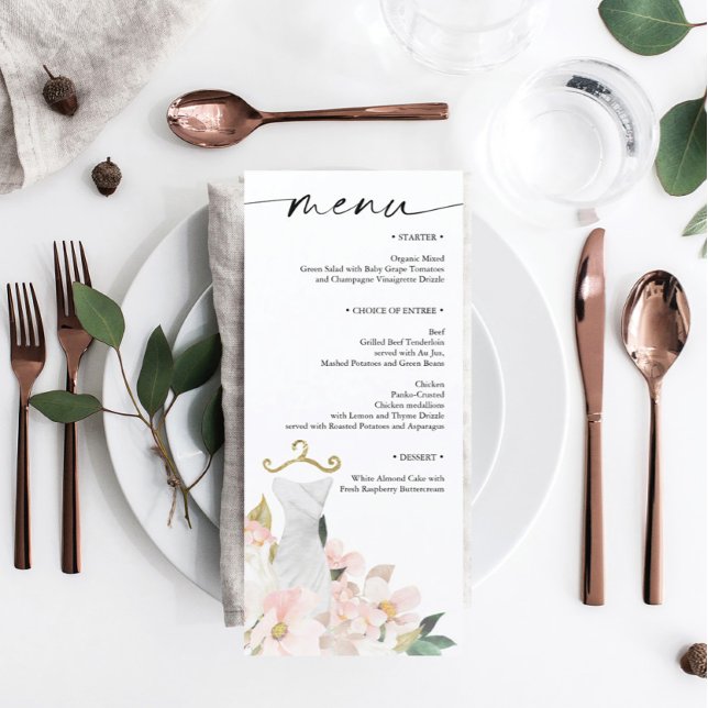 Elegant Blush Floral Bridal Shower Menu (Creator Uploaded)