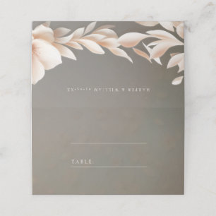 Elegant blush floral brown wedding place card