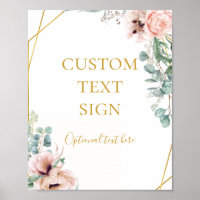Elegant Blush Floral | Cards and Gifts Custom Sign