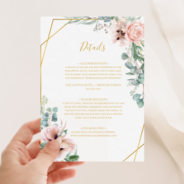 Elegant Blush Floral | Details Enclosure Card (Creator Uploaded)