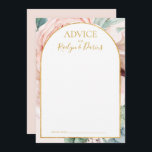 Elegant Blush Floral Garden | Pastel Wedding Advice Card<br><div class="desc">This elegant blush floral garden | pastel wedding advice card is perfect for your boho, pink spring botanical wedding. Design features a gold foil frame accompanied by a simple watercolor peach champagne rose, minimalist sage green eucalyptus greenery, and a modern unique neutral, coral poppy wildflower. The design is one of...</div>
