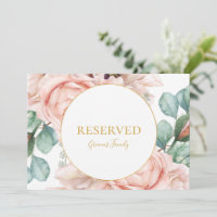 Elegant Blush Floral Garden | Reserved Sign