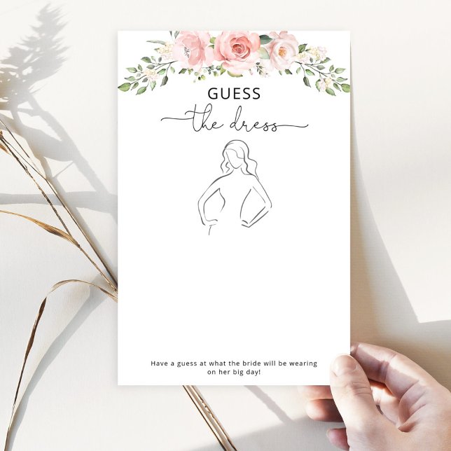 Elegant blush floral Guess the dress bridal game (Creator Uploaded)