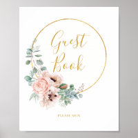 Elegant Blush Floral | Guest Book Sign