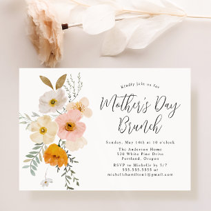 Elegant Blush Floral Mother's Day Brunch Invitation
