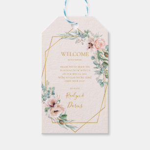 Elegant Blush Floral Pastel Wedding Welcome Gift Tags