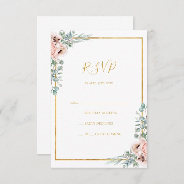 Elegant Blush Floral | RSVP Card (Front/Back)