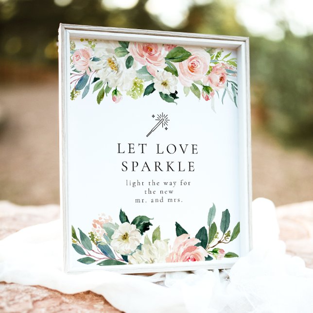 Elegant Blush Floral Sparkler Send Off Sign (Creator Uploaded)